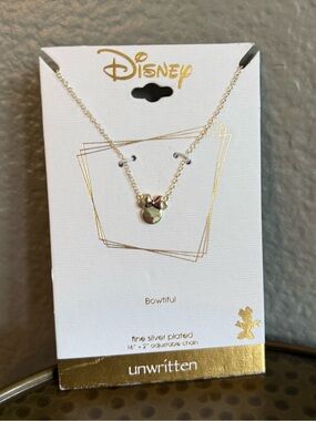 Disney Unwritten Fine Silver Plated Minnie Mouse Pendant Necklace